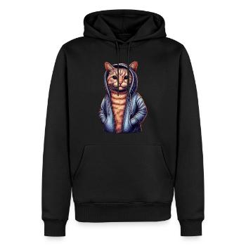 Membre du gang Cat the Bloods - Sweat à capuche Premium bio Homme - noir - Devant - Nico (187cm)