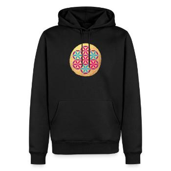 Yoga farbenfroh Gold Kreis Meditation om Namaste - Männer Premium Bio Hoodie - Schwarz - Vorne - Nico (187cm)