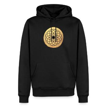 Yoga Kreis Ornament Meditation Gold om Namaste - Männer Premium Bio Hoodie - Schwarz - Vorne - Nico (187cm)