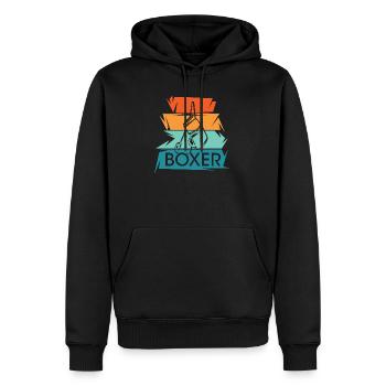 retro Boxhandschuhe Boxer vintage Gym Kampfsport - Männer Premium Bio Hoodie - Schwarz - Vorne - Nico (187cm)