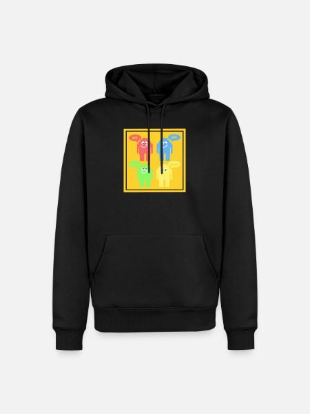 Lustige Männchen - Männer Premium Bio Hoodie - Schwarz