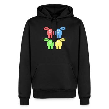 Lustige Männchen - Männer Premium Bio Hoodie - Schwarz - Vorne - Nico (187cm)