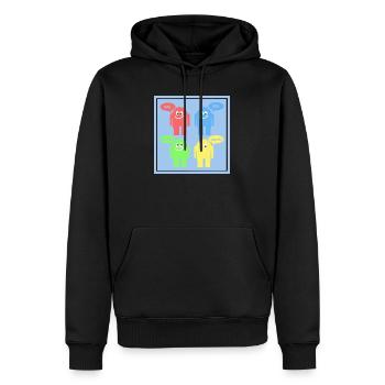 Funny Men - Men’s Premium Organic Hoodie - black - Front - Nico (187cm)