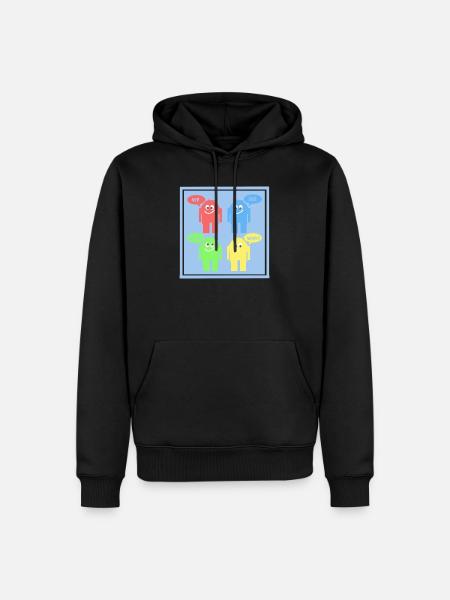 Lustige Männchen - Männer Premium Bio Hoodie - Schwarz