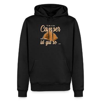 Camping im Zelt - Männer Premium Bio Hoodie - Schwarz - Vorne - Nico (187cm)