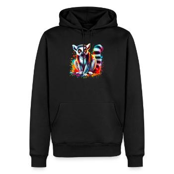 Lémurien - Sweat à capuche Premium bio Homme - noir - Devant - Nico (187cm)