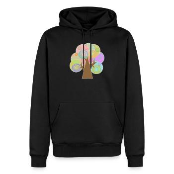 Arbre Minimaliste - Sweat à capuche Premium bio Homme - noir - Devant - Nico (187cm)