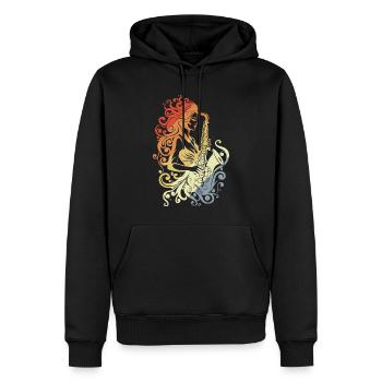 Vintage Saxophonspielerin - Männer Premium Bio Hoodie - Schwarz - Vorne - Nico (187cm)