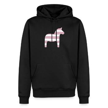 Dala Cheval Rayure Rose Fille Décoration Scandinave - Sweat à capuche Premium bio Homme - noir - Devant - Nico (187cm)
