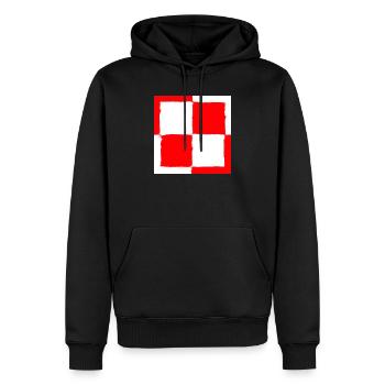 Schachbrettsymbol des polnischen Polens - Männer Premium Bio Hoodie - Schwarz - Vorne - Nico (187cm)