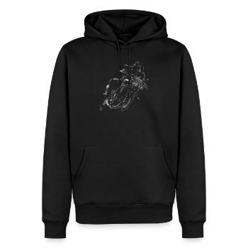 motocyclette - Sweat à capuche Premium bio Homme - noir - Devant - Nico (187cm)