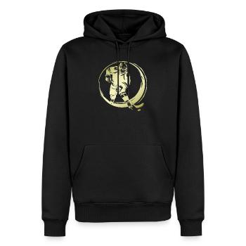 Hockey Spieler Silhouette - Männer Premium Bio Hoodie - Schwarz - Vorne - Nico (187cm)