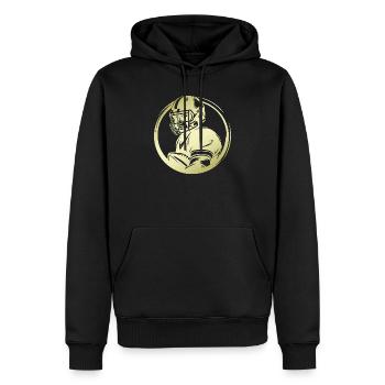 Silhouette de football américain - Sweat à capuche Premium bio Homme - noir - Devant - Nico (187cm)