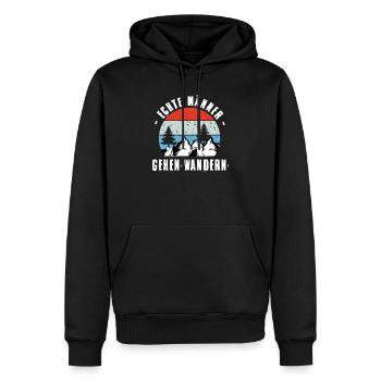 Wandern Sprüche Wanderer Wanderoutfits - Männer Premium Bio Hoodie - Schwarz - Vorne - Nico (187cm)
