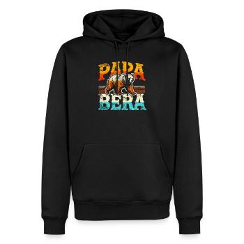 Papa Ours Style Rétro, Pères - Sweat à capuche Premium bio Homme - noir - Devant - Nico (187cm)