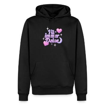 Bien à vous pour toujours / Y2K Statement Design - Sweat à capuche Premium bio Homme - noir - Devant - Nico (187cm)