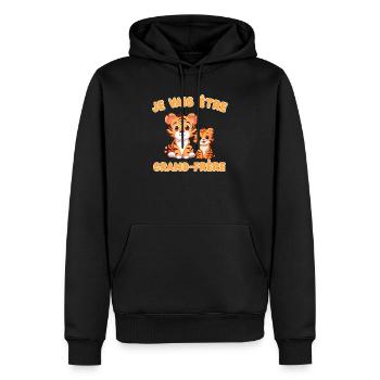 Ich werde Big Brother Tiger süßes Baby 2026 sein - Männer Premium Bio Hoodie - Schwarz - Vorne - Nico (187cm)