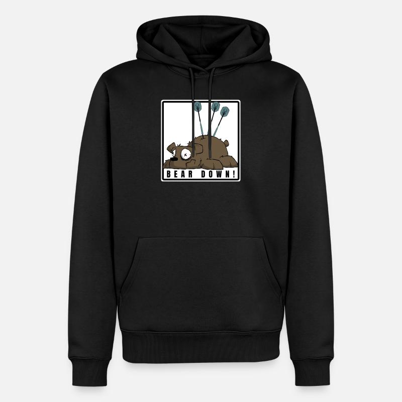 Drôle de fléchettes motif comique. POURSUIVEZ ! - Sweat à capuche Premium bio Homme - noir