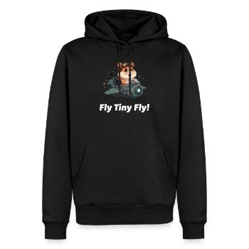 Rocket Hamster Space Flight - Men’s Premium Organic Hoodie - black - Front - Nico (187cm)