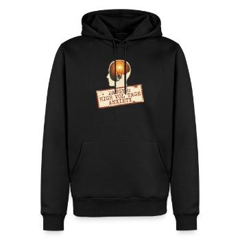 High Voltage Anxiety Warning Sign - Men’s Premium Organic Hoodie - black - Front - Nico (187cm)