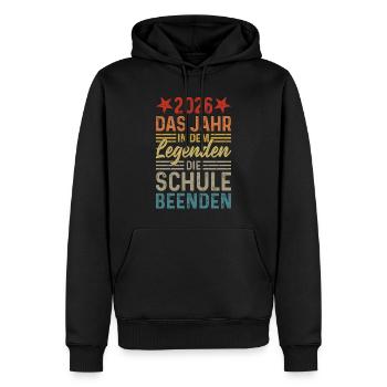 2026 The Year Legends Finish School - Men’s Premium Organic Hoodie - black - Front - Nico (187cm)