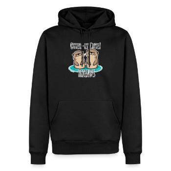 Loutresse mignonne ! Un texte d’amitié amusant pour BFF - Sweat à capuche Premium bio Homme - noir - Devant - Nico (187cm)
