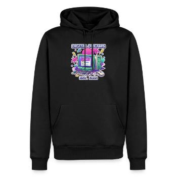 Digital Dreams 1995 – Vintage PC Design - Men’s Premium Organic Hoodie - black - Front - Nico (187cm)