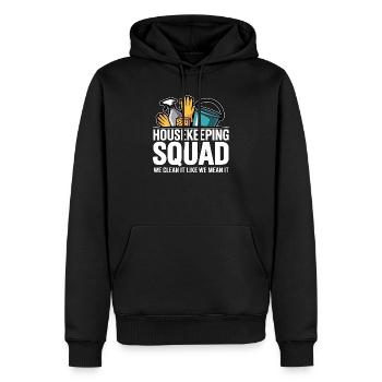 Lustiges Putzen Design - Männer Premium Bio Hoodie - Schwarz - Vorne - Nico (187cm)
