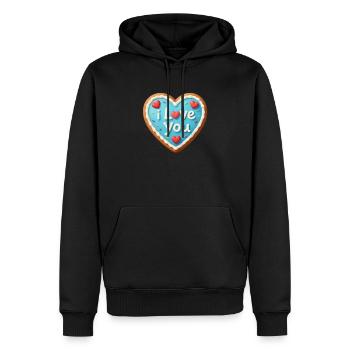 Valentine's Day Heart Gift Valentine's Day - Men’s Premium Organic Hoodie - black - Front - Nico (187cm)