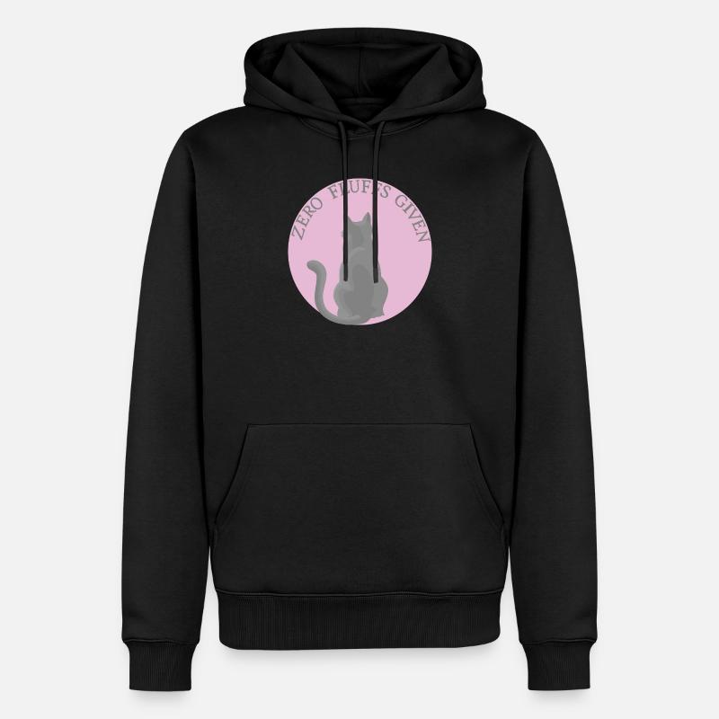 Katze mit Attitüde - Männer Premium Bio Hoodie - Schwarz