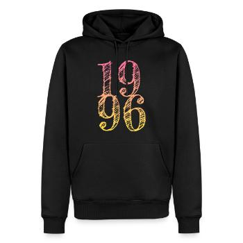 Millésime 1996 - Sweat à capuche Premium bio Homme - noir - Devant - Nico (187cm)
