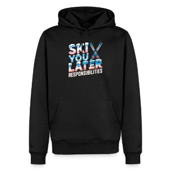  Ski You Later Responsibilities Lustiger Ski - Männer Premium Bio Hoodie - Schwarz - Vorne - Nico (187cm)