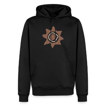 Soleil abstrait  - Sweat à capuche Premium bio Homme - noir - Devant - Nico (187cm)