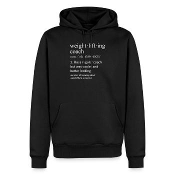 Routine de musculation Journée parfaite pour la salle de sport - Sweat à capuche Premium bio Homme - noir - Devant - Nico (187cm)