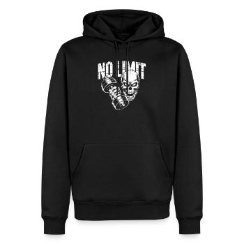 No Limit Skull Power Design - Men’s Premium Organic Hoodie - black - Front - Nico (187cm)