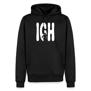 I Silhouette Typo Force - Thumbs Up - Men’s Premium Organic Hoodie - black - Front - Nico (187cm)