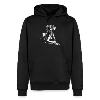 Rhodesian Ridgeback « Édition Noire » - Sweat à capuche Premium bio Homme - noir - Devant - Nico (187cm)