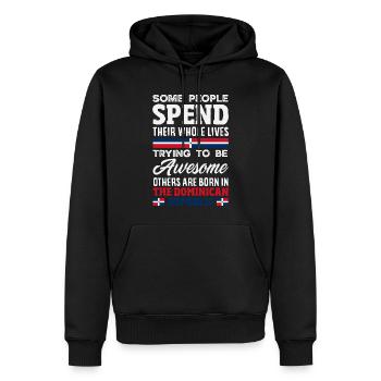 Drapeau de la République dominicaine Dom Rep Pride - Sweat à capuche Premium bio Homme - noir - Devant - Nico (187cm)