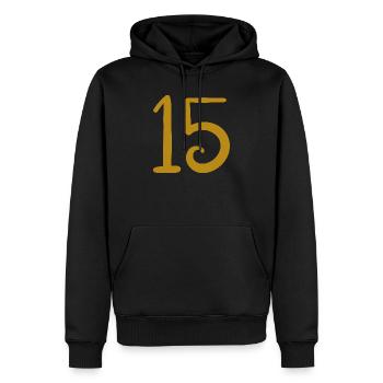 15 - Men’s Premium Organic Hoodie - black - Front - Nico (187cm)