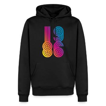 86 Eight Six 1986 - Männer Premium Bio Hoodie - Schwarz - Vorne - Nico (187cm)