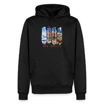 Voyage au Nouveau-Mexique – Désert de la Terre de l’Enchantement - Sweat à capuche Premium bio Homme - noir - Devant - Nico (187cm)