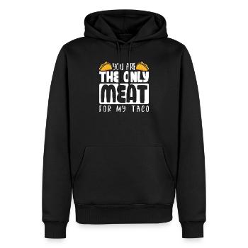 TU ES LA SEULE VIANDE POUR MON TACO - Sweat à capuche Premium bio Homme - noir - Devant - Nico (187cm)