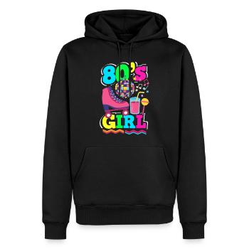 Retro Back to the 80s Vintage Design - Männer Premium Bio Hoodie - Schwarz - Vorne - Nico (187cm)