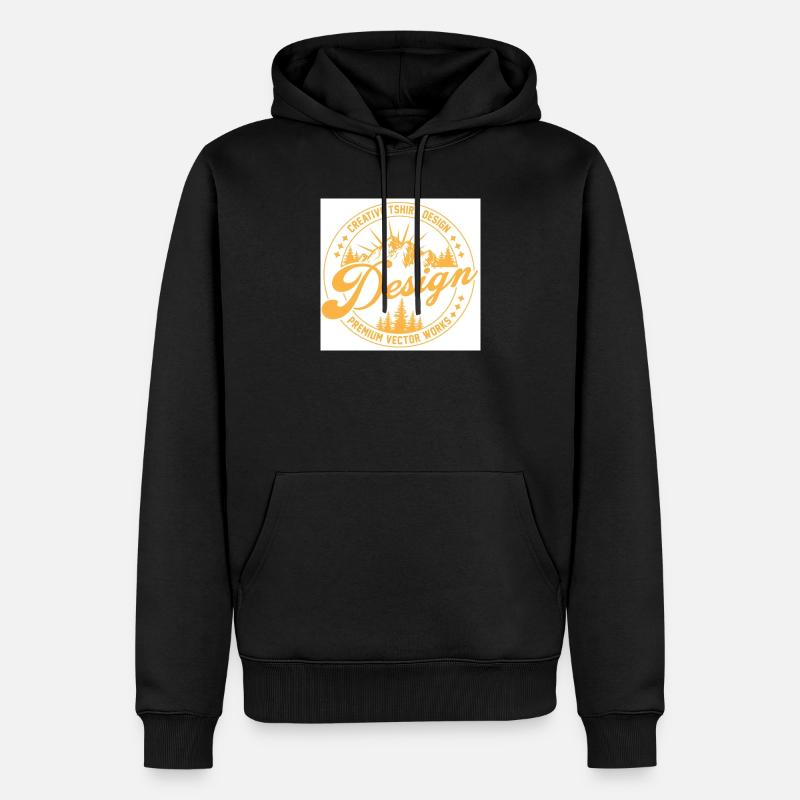Berglandschaft Script Design - Männer Premium Bio Hoodie - Schwarz
