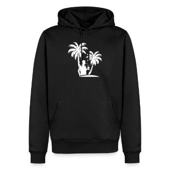 Silhouette de fête des palmiers - Sweat à capuche Premium bio Homme - noir - Devant - Nico (187cm)