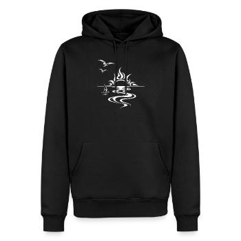 Sunset - Men’s Premium Organic Hoodie - black - Front - Nico (187cm)