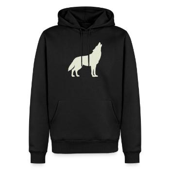 Wolf - Men’s Premium Organic Hoodie - black - Front - Nico (187cm)