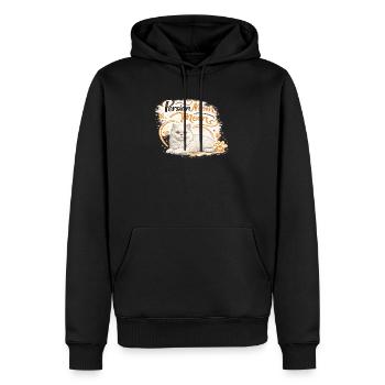 Cœur de maman perse de chat - Sweat à capuche Premium bio Homme - noir - Devant - Nico (187cm)