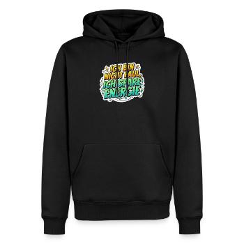 Ich bin nicht faul, ich spare Energie - Männer Premium Bio Hoodie - Schwarz - Vorne - Nico (187cm)
