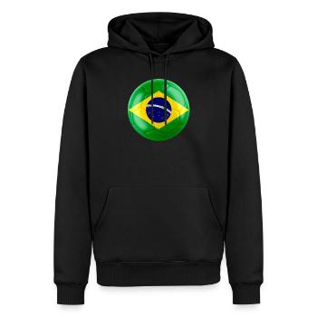 BRAZIL'S FLAG ON A FOOTBALL - Men’s Premium Organic Hoodie - black - Front - Nico (187cm)